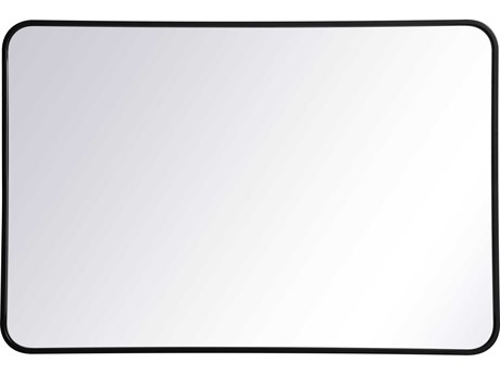 Elegant Lighting Evermore Black Rectangular Wall Mirror