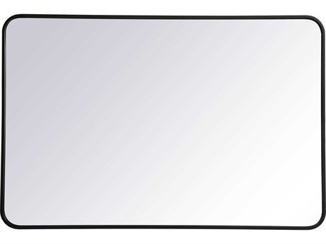 Elegant Lighting Evermore Black Rectangular Wall Mirror