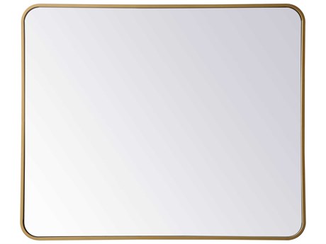 Elegant Lighting Evermore Brass Rectangular Wall Mirror