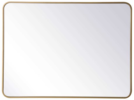 Elegant Lighting Evermore Brass Rectangular Wall Mirror