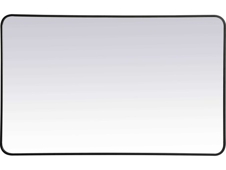 Elegant Lighting Evermore Black Rectangular Wall Mirror
