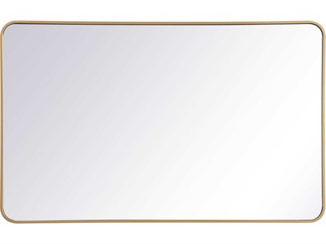 Elegant Lighting Evermore Brass Rectangular Wall Mirror