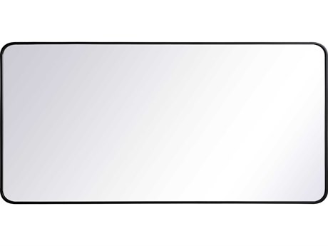Elegant Lighting Evermore Black Rectangular Wall Mirror