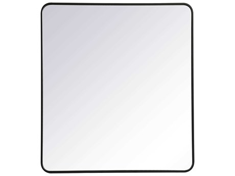Elegant Lighting Evermore Black Rectangular Wall Mirror