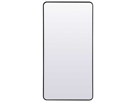 Elegant Lighting Evermore Black Rectangular Floor Mirror