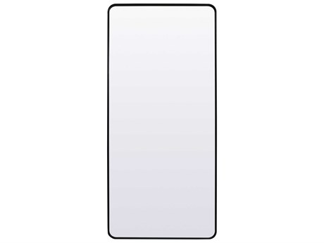 Elegant Lighting Evermore Black Rectangular Floor Mirror