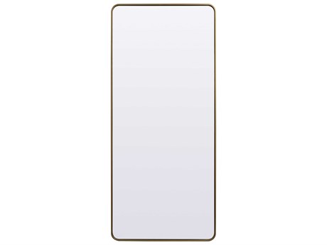 Elegant Lighting Evermore Brass Rectangular Floor Mirror