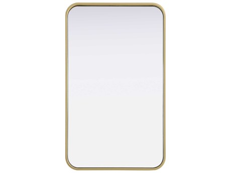 Elegant Lighting Remy Brass Rectangular Wall Mirror