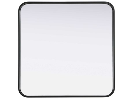 Elegant Lighting Remy Black Square Wall Mirror