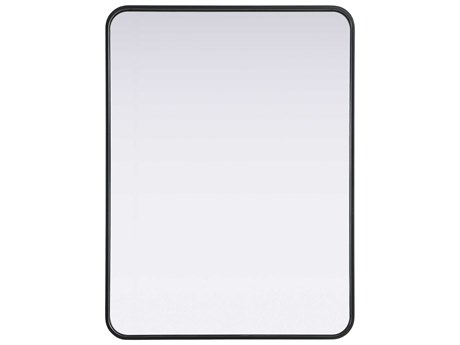 Elegant Lighting Remy Black Rectangular Wall Mirror