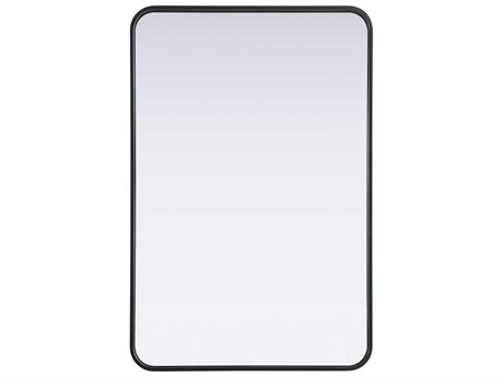 Elegant Lighting Remy Black Rectangular Wall Mirror