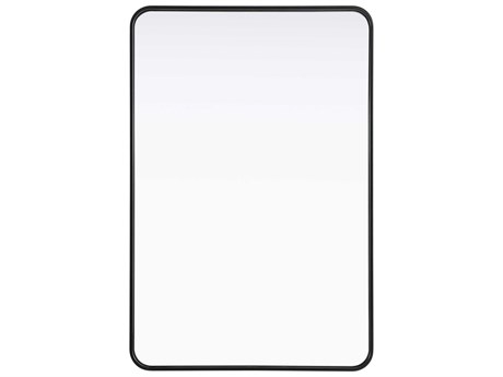 Elegant Lighting Remy Black Rectangular Wall Mirror