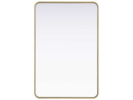 Elegant Lighting Remy Brass Rectangular Wall Mirror