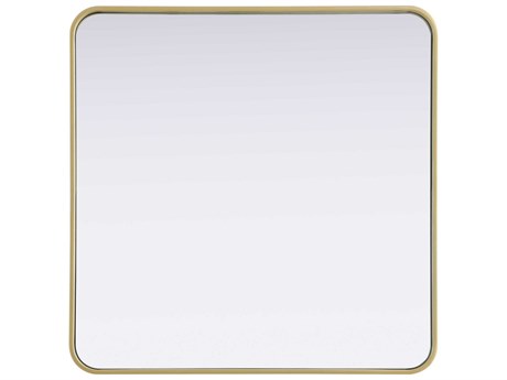 Elegant Lighting Remy Brass Square Wall Mirror