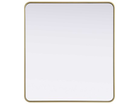 Elegant Lighting Remy Brass Rectangular Wall Mirror