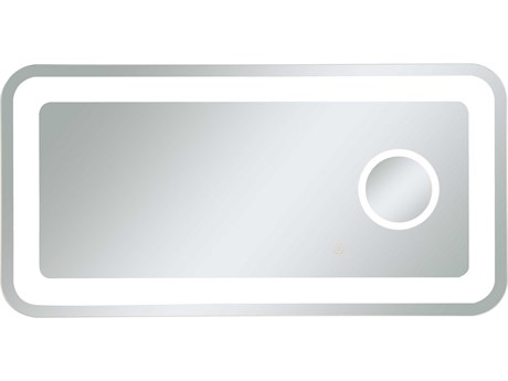 Elegant Lighting Lux Glossy White Rectangular LED Wall Mirror
