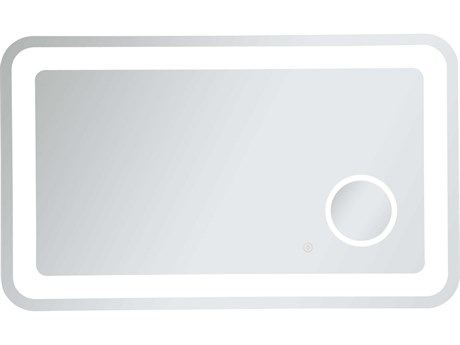 Elegant Lighting Lux Glossy White Rectangular LED Wall Mirror
