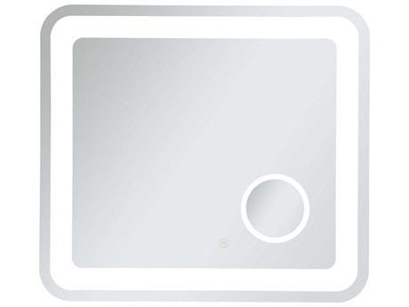 Elegant Lighting Lux Glossy White Rectangular LED Wall Mirror