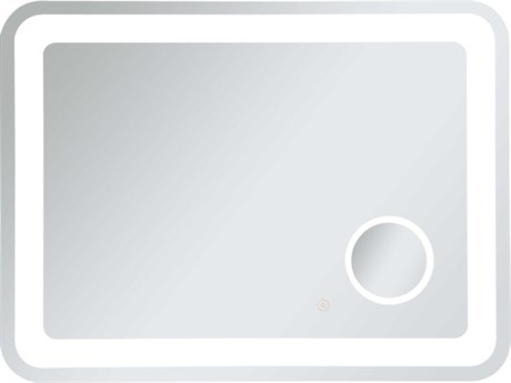 Elegant Lighting Lux Glossy White Rectangular LED Wall Mirror