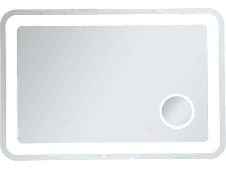 Elegant Lighting Lux Glossy White Rectangular LED Wall Mirror
