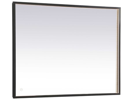 Elegant Lighting Pier Black Square LED Wall Mirror