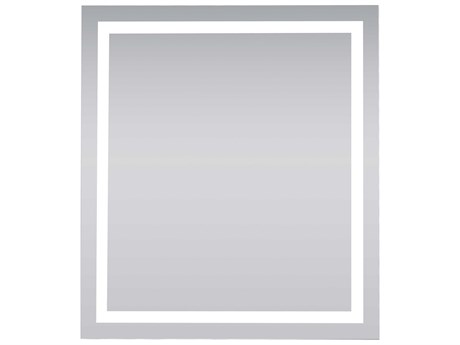 Elegant Lighting Nova Silver Rectangular LED Wall Mirror