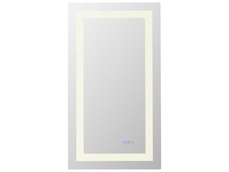 Elegant Lighting Riven White Rectangular Wall Mirror