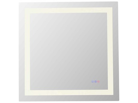 Elegant Lighting Riven White Square Wall Mirror