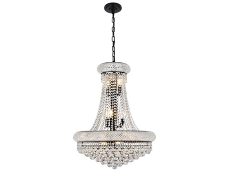 Elegant Lighting Primo 14-Light Black And Clear Crystal Empire Chandelier