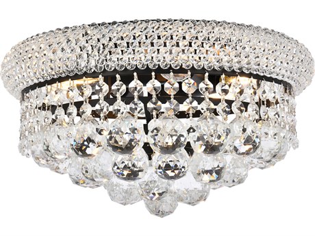 Elegant Lighting Primo 6-Light Black And Clear Crystal Flush Mount