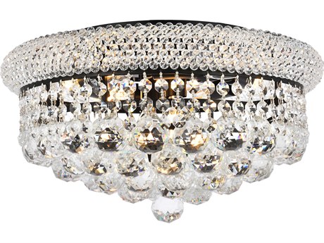 Elegant Lighting Primo 8-Light Black And Clear Crystal Flush Mount