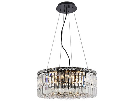 Elegant Lighting Maxime 12-Light Black And Clear Crystal Pendant