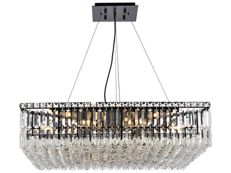 Elegant Lighting Maxime 12-Light Black And Clear Crystal Pendant