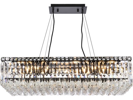 Elegant Lighting Maxime 16-Light6-Light Black And Clear Crystal Island Pendant