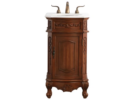 Elegant Lighting Danville Teak 19" Vanity with Ivory White Quartz Countertop
