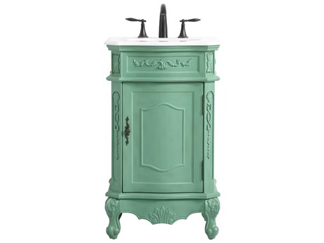 Elegant Lighting Danville Vintage Mint 21" Vanity with Ivory White Quartz Countertop