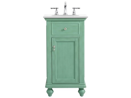 Elegant Lighting Otto Vintage Mint 19" Vanity with Ivory White Quartz Countertop