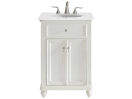 Elegant Lighting Otto Antique White 24" Vanity with Ivory White Quartz Countertop