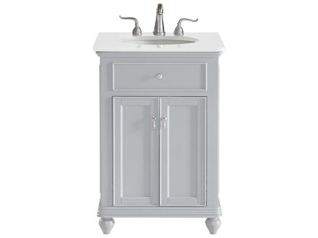 Elegant Lighting Otto Grey 24" Vanity with Ivory White Quartz Countertop