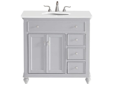 Elegant Lighting Otto Grey 36" Vanity with Ivory White Quartz Countertop