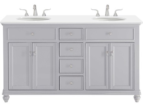 Elegant Lighting Otto Grey 60" Vanity with Ivory White Quartz Countertop