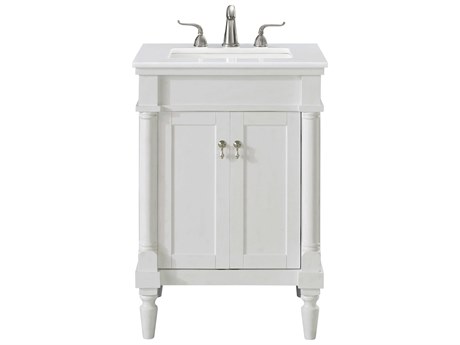 Elegant Lighting Lexington Antique White 24" Vanity with Ivory White Quartz Countertop