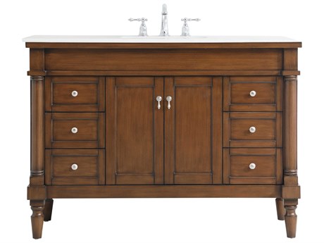 Elegant Lighting Lexington Walnut 48" Vanity with Ivory White Quartz Countertop