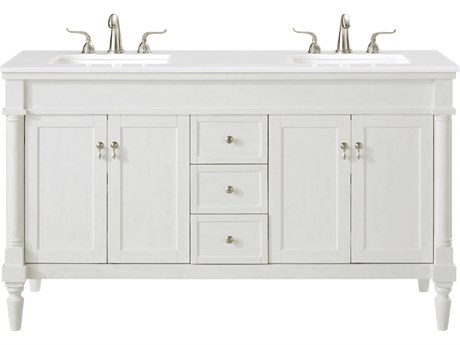 Elegant Lighting Lexington 60" Antique White Vanity