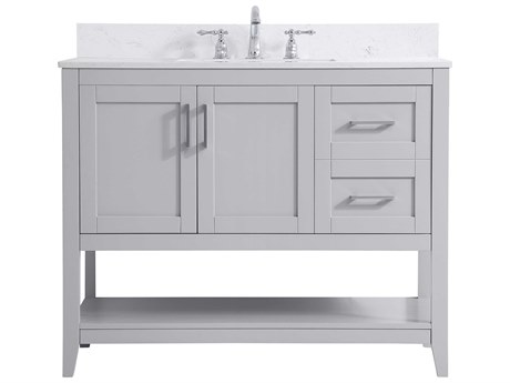 Elegant Lighting Aubrey Grey 42" Vanity with Backsplash
