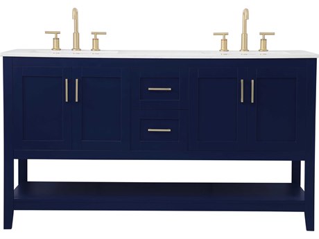 Elegant Lighting Aubrey Blue 60" Vanity