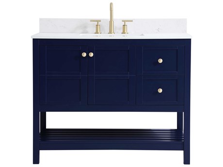 Elegant Lighting Theo Blue 42" Vanity with Backsplash