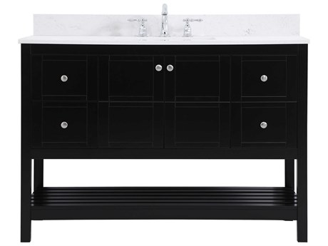 Elegant Lighting Theo Black 48" Vanity with Backsplash