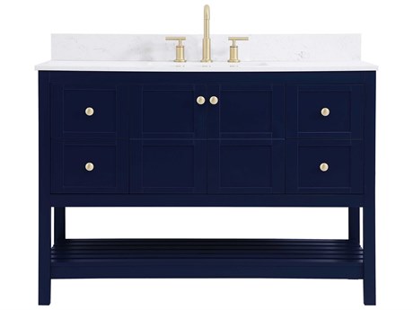 Elegant Lighting Theo Blue 48" Vanity with Backsplash