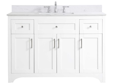 Elegant Lighting Moore White 48" Vanity with Backsplash